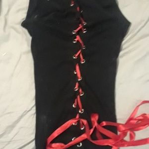 Folter corset lace up tank racerback open back M